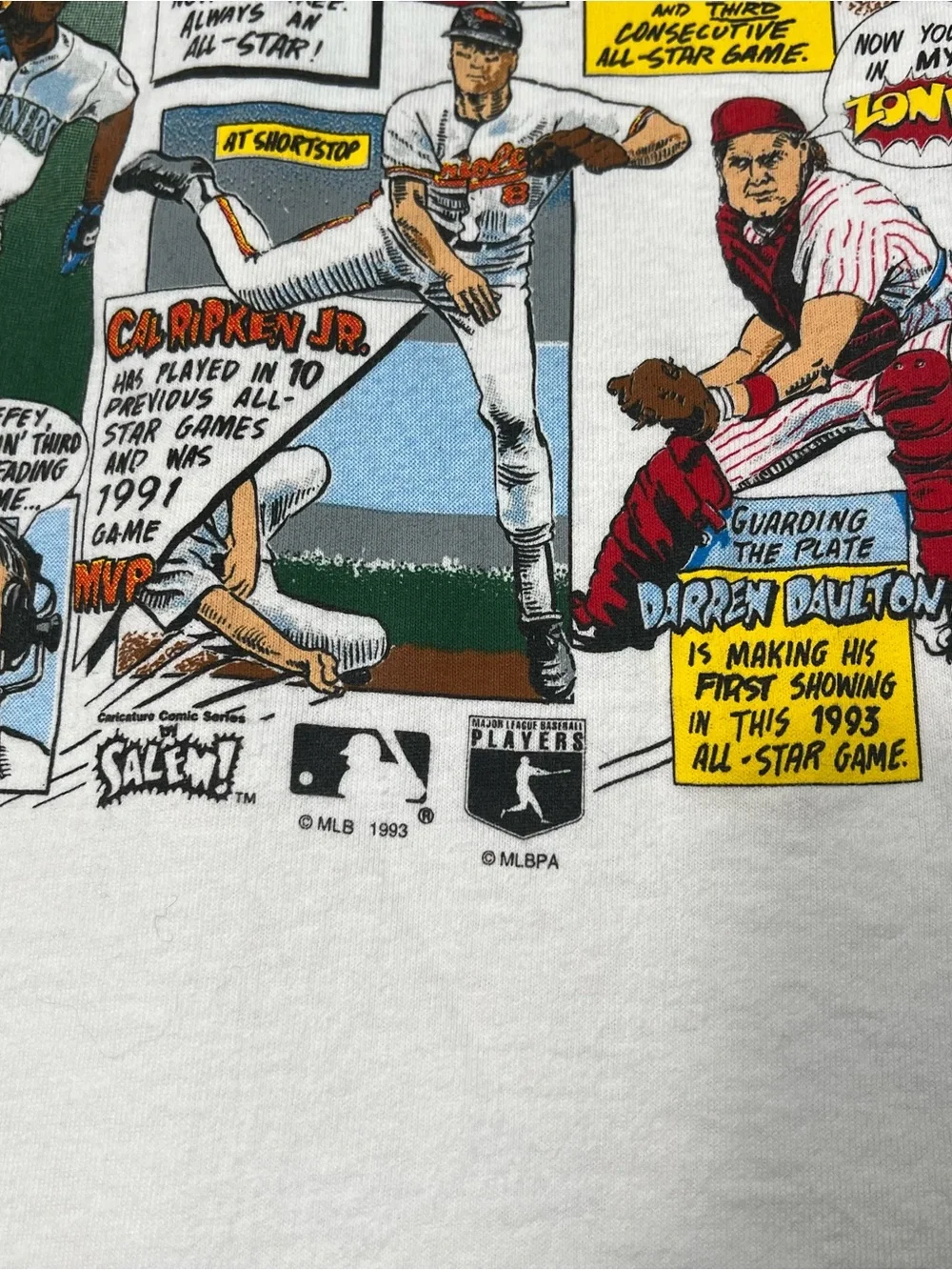 Vintage Baltimore Orioles Fan Fest Tee Mens XL White 1993 Summer Classic Comic